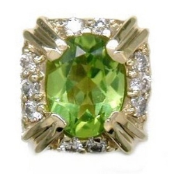 AC4 14K PERIDOT 10 DIAMOND SLIDE 